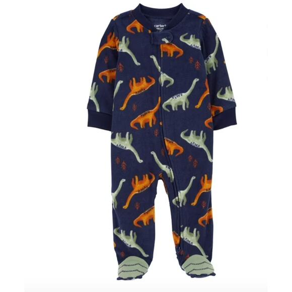 Bundle of (2) Carter's Child of Mine Baby Fleece Footie Pajama Sleepers - Picture 2 of 5